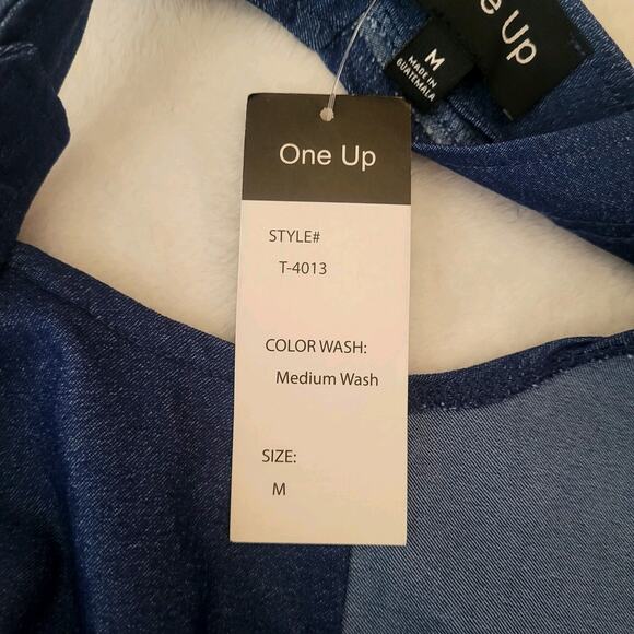 One‎ Up Womens Dark Blue Stretchy Vest Medium 90s Inspired Festival Western NWT - Picture 6 of 8